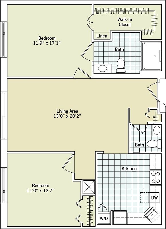 Extra large two bedroom, one and a half bath Interactive